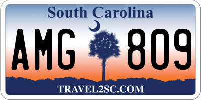 SC license plate AMG809