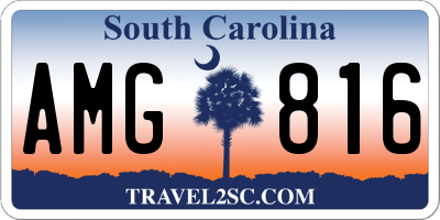SC license plate AMG816