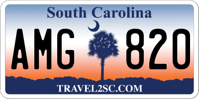 SC license plate AMG820