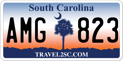 SC license plate AMG823