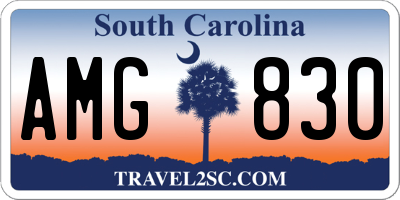 SC license plate AMG830
