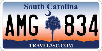 SC license plate AMG834