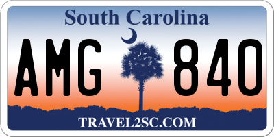 SC license plate AMG840