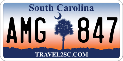 SC license plate AMG847