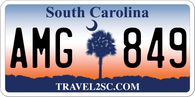 SC license plate AMG849