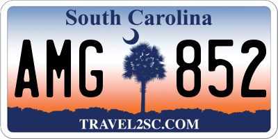 SC license plate AMG852