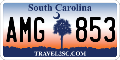 SC license plate AMG853