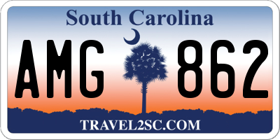 SC license plate AMG862