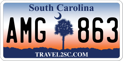 SC license plate AMG863