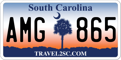 SC license plate AMG865