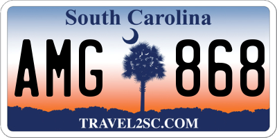 SC license plate AMG868
