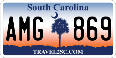 SC license plate AMG869