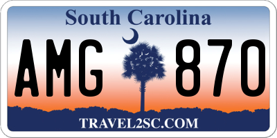 SC license plate AMG870