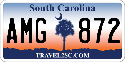 SC license plate AMG872