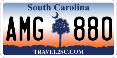 SC license plate AMG880