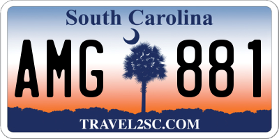 SC license plate AMG881