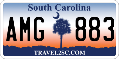SC license plate AMG883