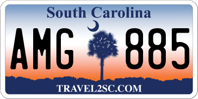 SC license plate AMG885