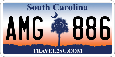 SC license plate AMG886