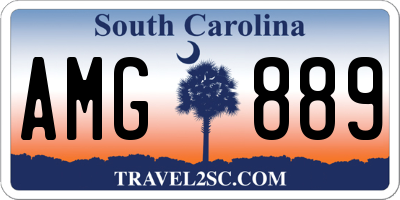 SC license plate AMG889