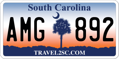 SC license plate AMG892