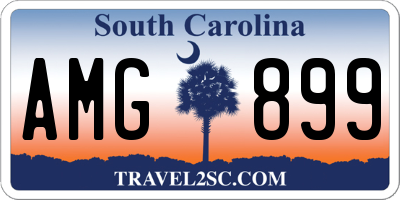 SC license plate AMG899