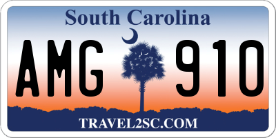 SC license plate AMG910