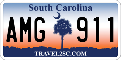 SC license plate AMG911