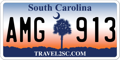 SC license plate AMG913