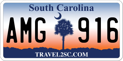 SC license plate AMG916
