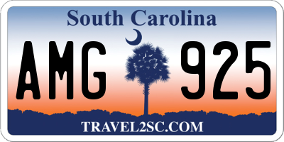 SC license plate AMG925