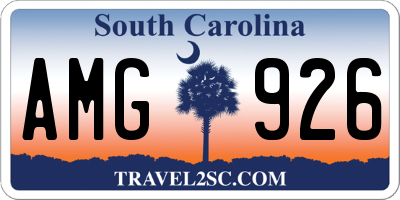 SC license plate AMG926
