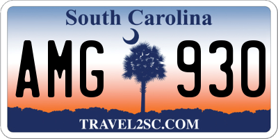 SC license plate AMG930