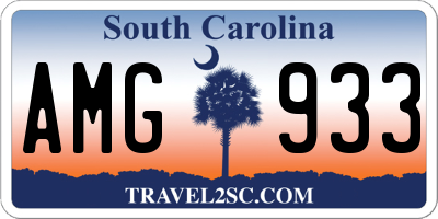 SC license plate AMG933