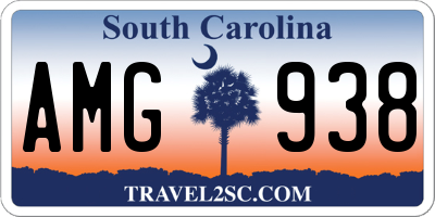 SC license plate AMG938