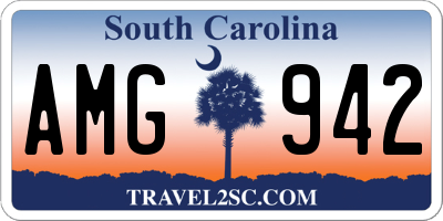 SC license plate AMG942