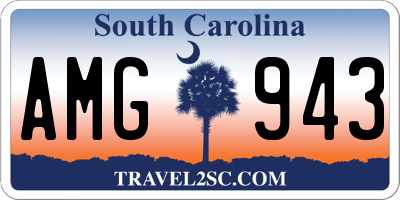 SC license plate AMG943