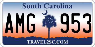 SC license plate AMG953