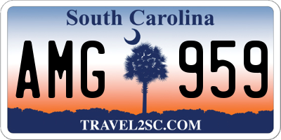 SC license plate AMG959