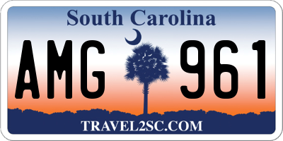 SC license plate AMG961