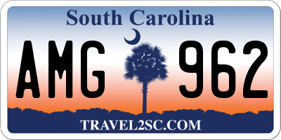SC license plate AMG962