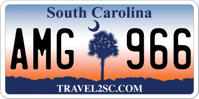 SC license plate AMG966