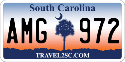 SC license plate AMG972