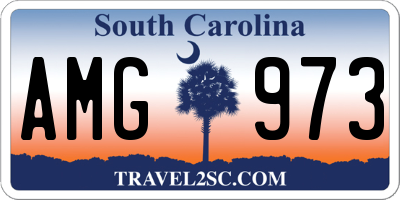 SC license plate AMG973