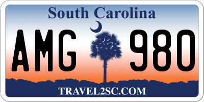 SC license plate AMG980