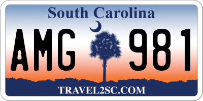 SC license plate AMG981