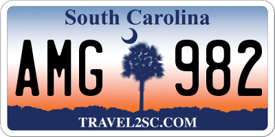 SC license plate AMG982