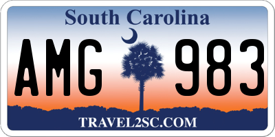 SC license plate AMG983