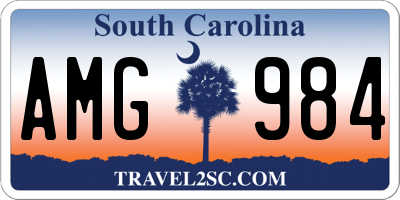 SC license plate AMG984