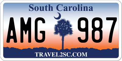 SC license plate AMG987